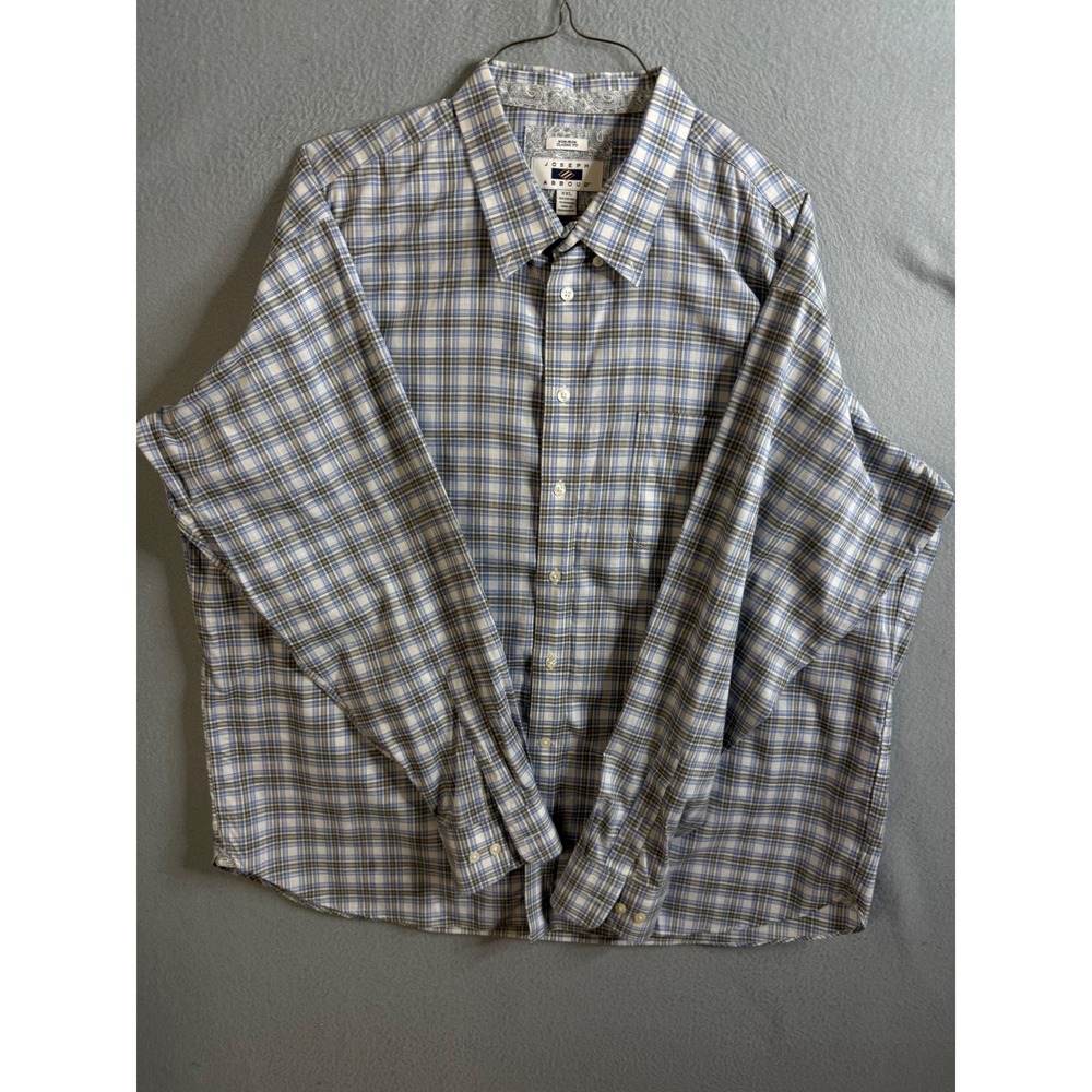 Joseph Abboud Button Up XXL Plaid‎ Shirt Long Sleeve Casual